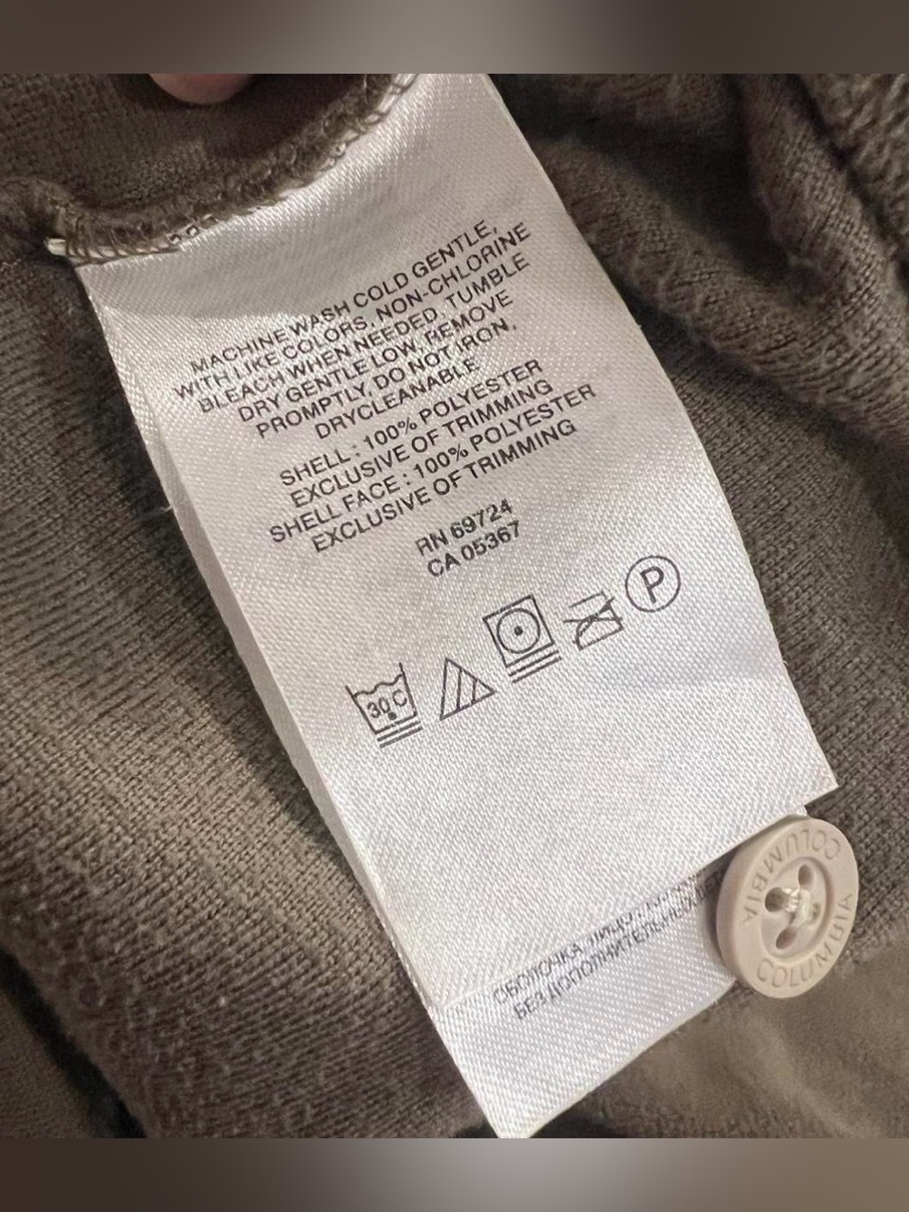Columbia Men's Olive green Fleece Button Up Shirt Jacket Shacket Size Xlarge - Picture 5 of 5